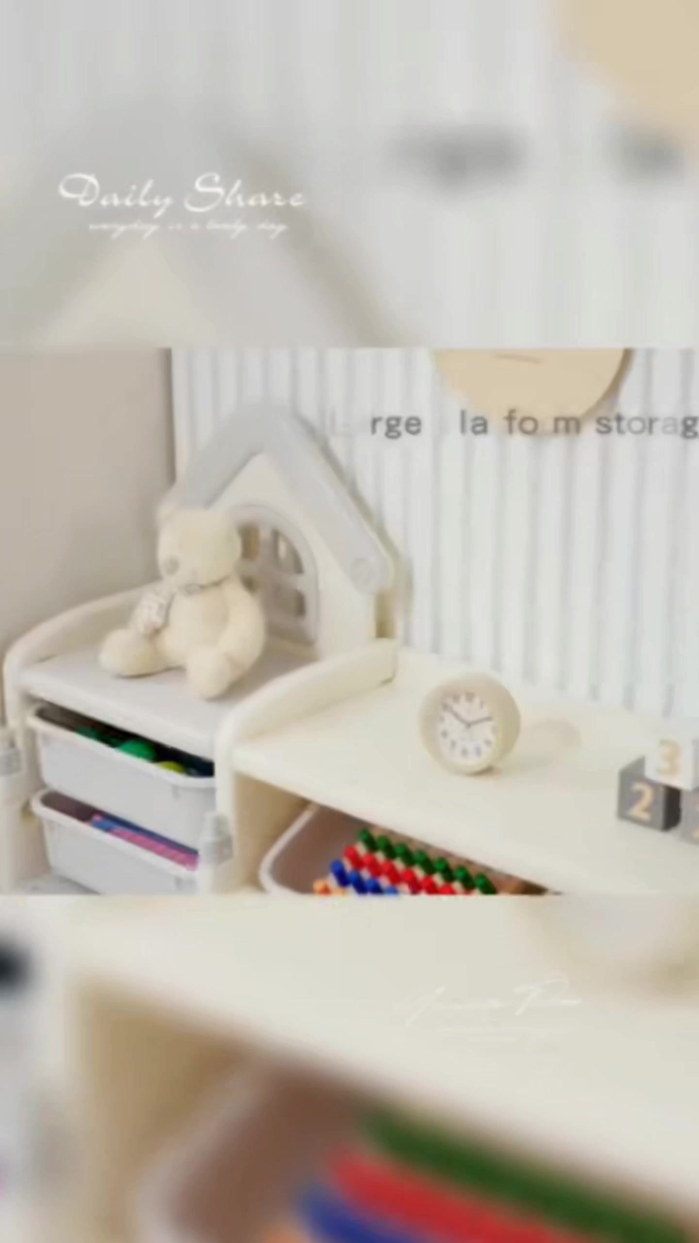 #kidsbookshelf Kids Utility Bookshelf DIY Storage Cabinet Toy Rack Bins With Drawers Playroom Organizer