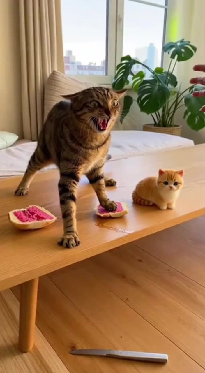 PROTECTIVE CAT Goes CRAZY When I Cut Her Baby! 😱🔪 (Hyper-Realistic Cake Prank Gone Wrong)"#CatPrank #HyperRealisticCake #ProtectiveCat #PrankGoneWrong #viralcat