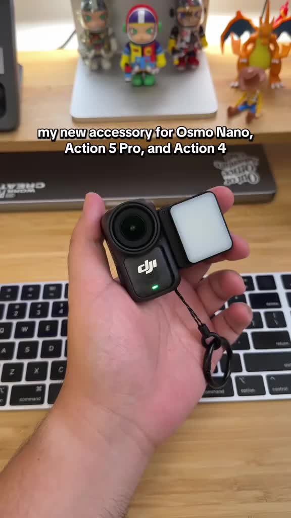 You NEED to get this if you want a mini fill light perfect for your new osmo nano, action 4, or action 5 pro! It attaches magnetically and compatible with the d j i mounts!      #fyp #filllight #portablelight #cameralight