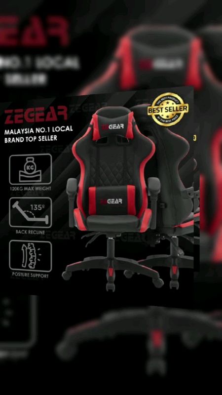 Ze-gear X series professional ergonomic gaming chair #shopeemy #officechair #gamingchair #myshopee #shopeesale #officialstore #bestseller #readystock