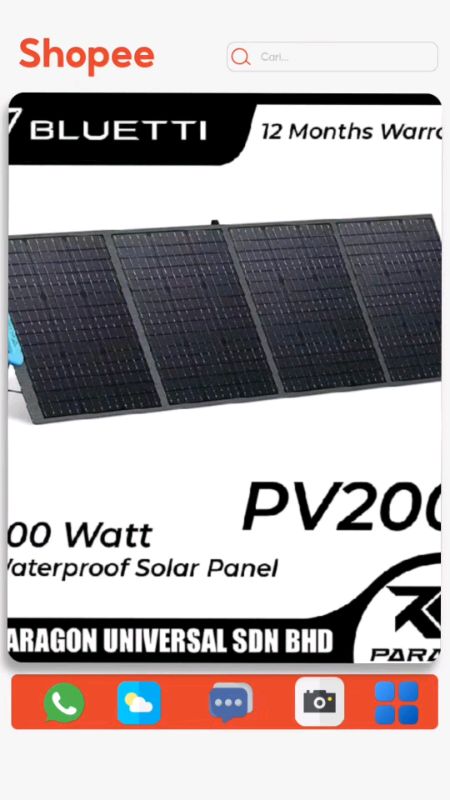 BLUETTI Solar Panel PV200 200 Watt Portable Solar Panel for Power Station Camping Array #bluetti #solarpanel #200watt #powerstationcamping