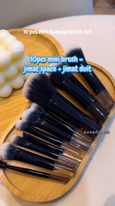 10pcs mini makeup brush set with bag