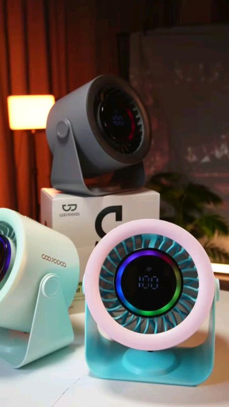 #Goojodoq#Desktop fan high speed#GOOJODOQ Desk fan with clock rechargeable electric#Kipas mini#Shopee#Shopee Shop