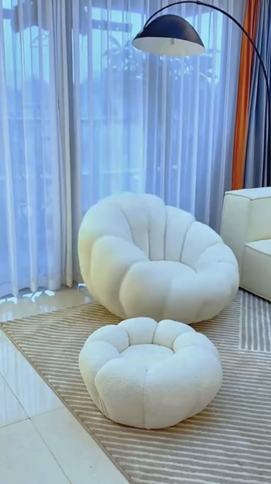 ￼Lazy sofa Couch Lounge Mute Chair Armchair Small Pumpkin chair Living Room Bedroom Bean Bag Cover With Filling懒人沙发