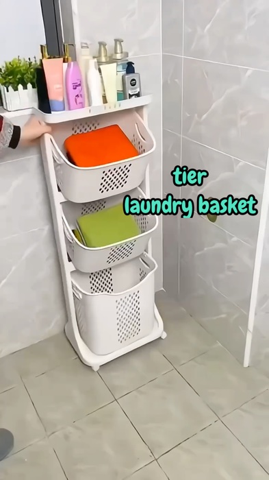 multipurpose high quality tier basket with wheel. #laundrybasket #bakulserbaguna