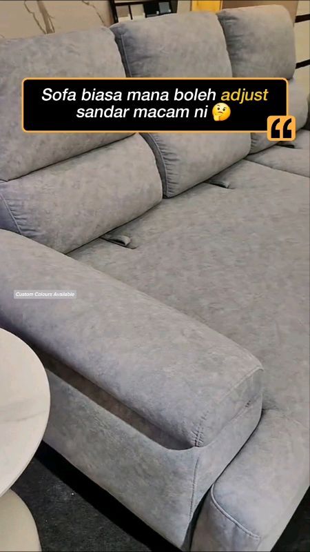 L Shape Push Back Sofa 8ft. Rangka meranti solid, adjustable backrest, gred eksport tinggi. #SofaPremium #lshapesofa #PushBackSofa