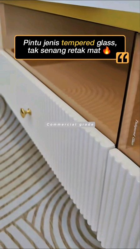 Bavani 6.5FT TV Cabinet premium, ada pintu tempered glass, laci luas dan top seramik #tvcabinet #tvconsole #storagecabinet