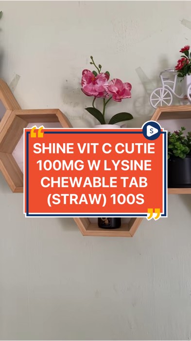SHINE VIT C CUTIE 100MG W LYSINE CHEWABLE TAB (STRAW) 100S#cutie#vitamin#ShopeeFind #baby #ShopeeFyp #ShopeeMalaysia #fyp #ShopeeSale #ShopeeMurah #ki