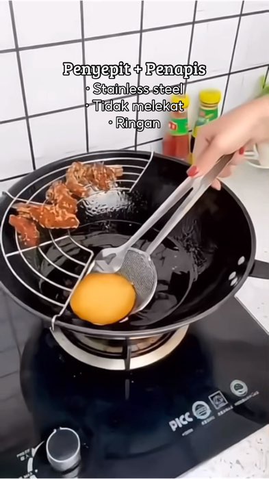 Penapis 2 in 1 #penapis #penapisminyak #filter #oilfilter #penyepit #penyepitmakanan #foodtong #KitchenTongs #cookware #shopee #shopeelagimurah #viral
