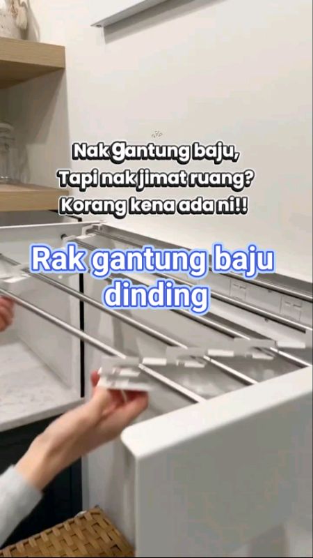 Nak jimat ruang? Kena beli ni senang je, nak pakai buka boleh gantung baju, towel atau kain lain. Tak nak pakai tinggal lipat je. #towelhanging #rack