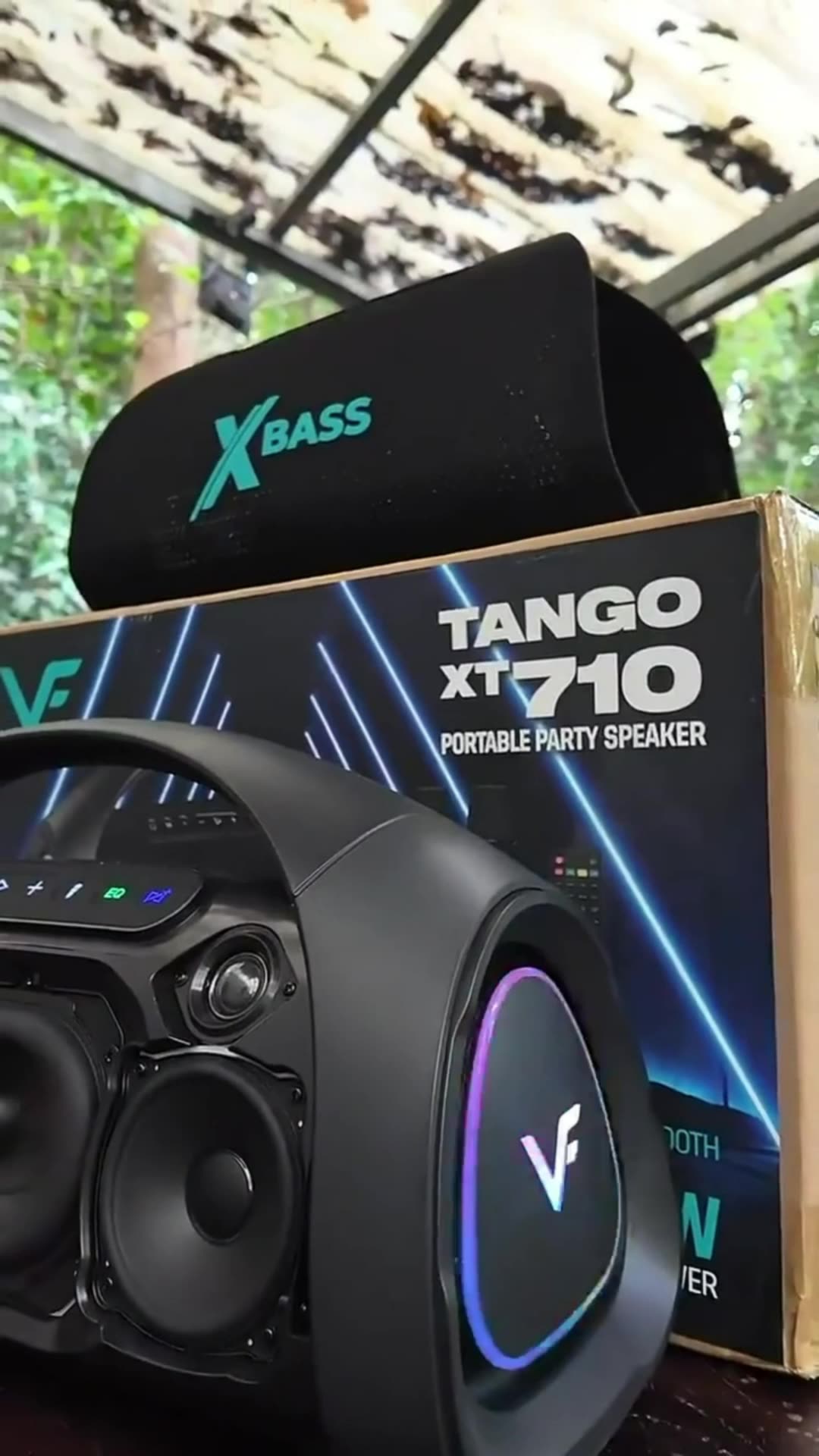 Vinnfier Tango XT710 400W X-Bass Portable Party Karaoke Speaker with 2 Wireless Mic Bluetooth Speaker IPX7 DSP